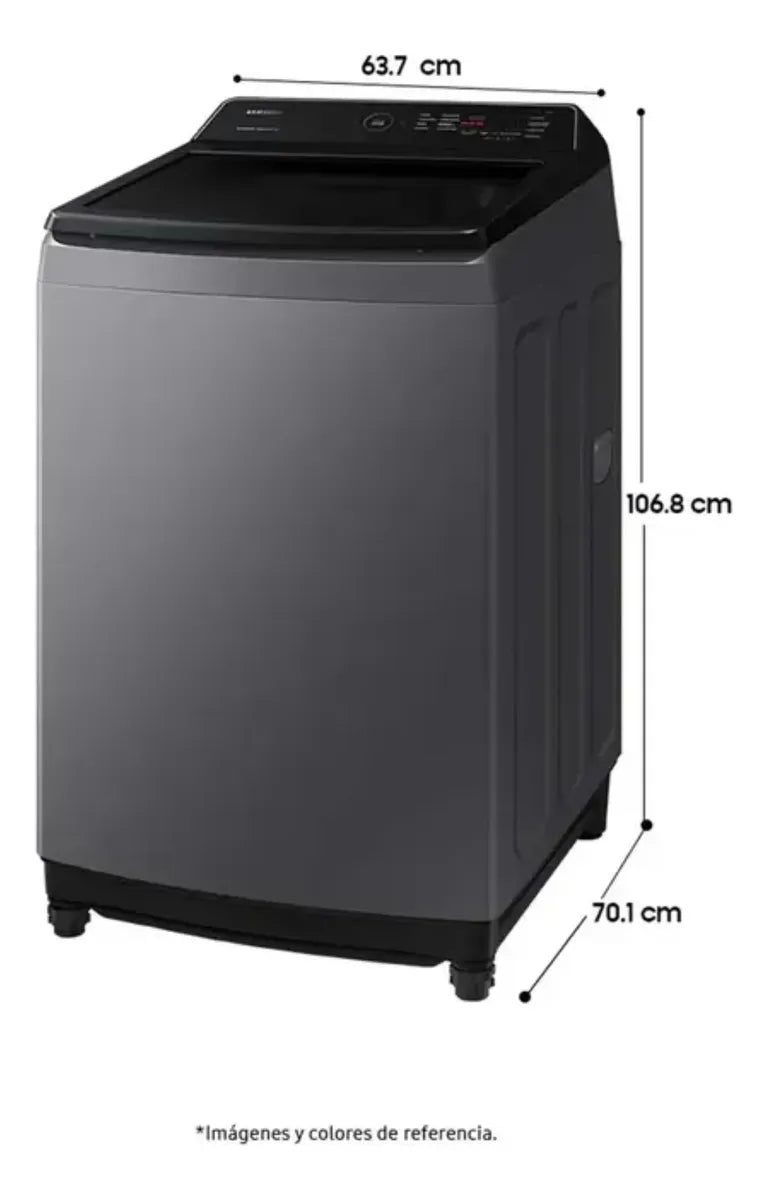 Lavadora Samsung Carga Superior 17 Kilos Wa17cg6441bdco Gris Gris Oscuro