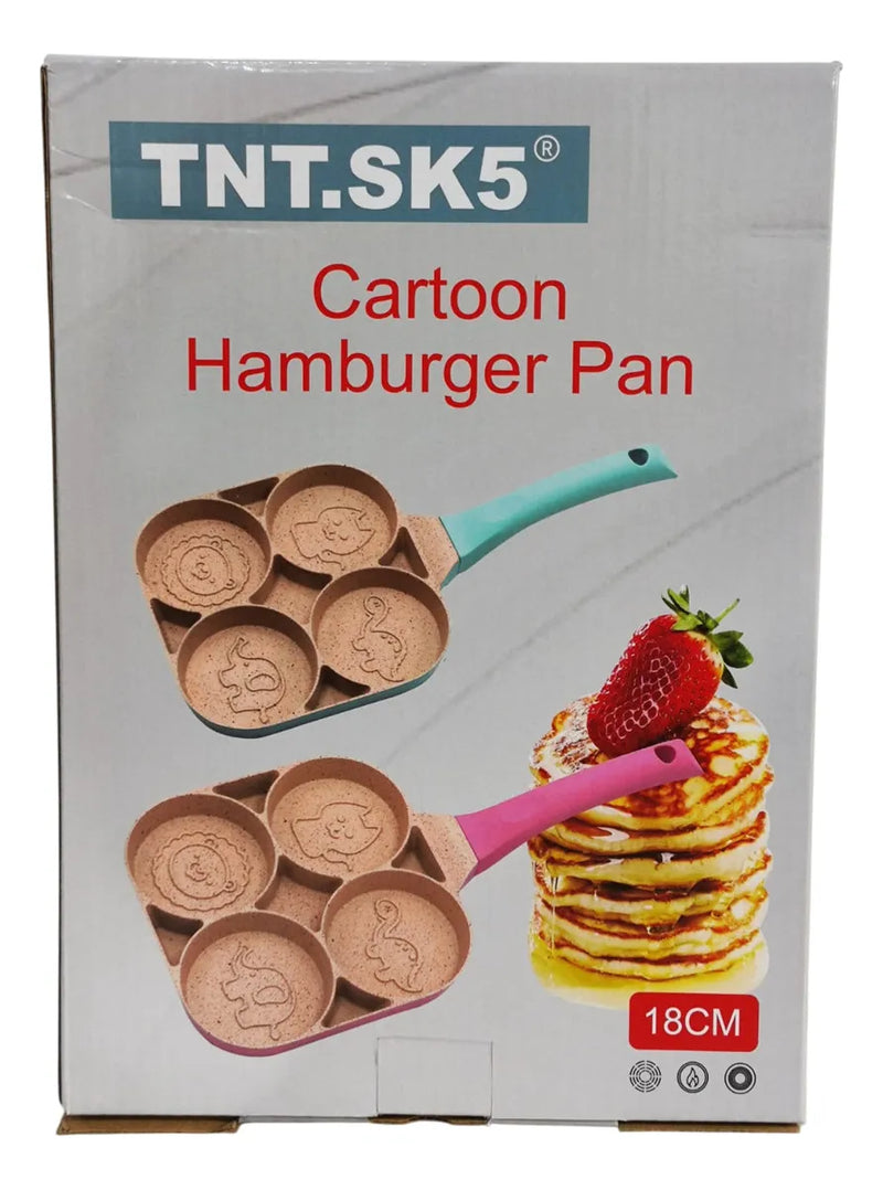 Sarten 4 Puestos Figuras Animales Cocina Panques Hamburguesa Diseño 1