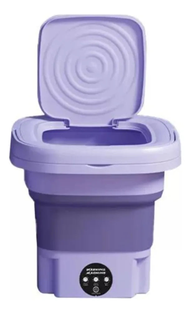 Mini Lavadora Electrica Portátil Plegable Morado