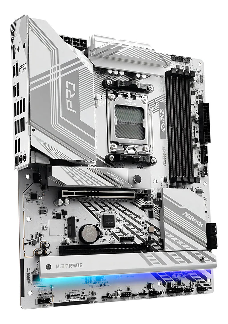 Placa base Asrock Pro Rs X870 Amd Socket Am5 Atx, color blanco