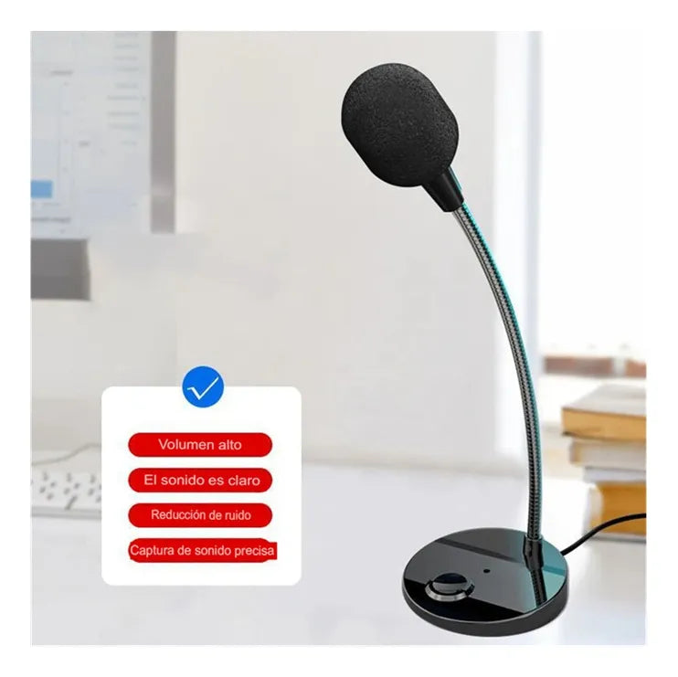 Micrófono De Mesa 360 Grados Fanmuran Con Acústica Profesion Color Negro