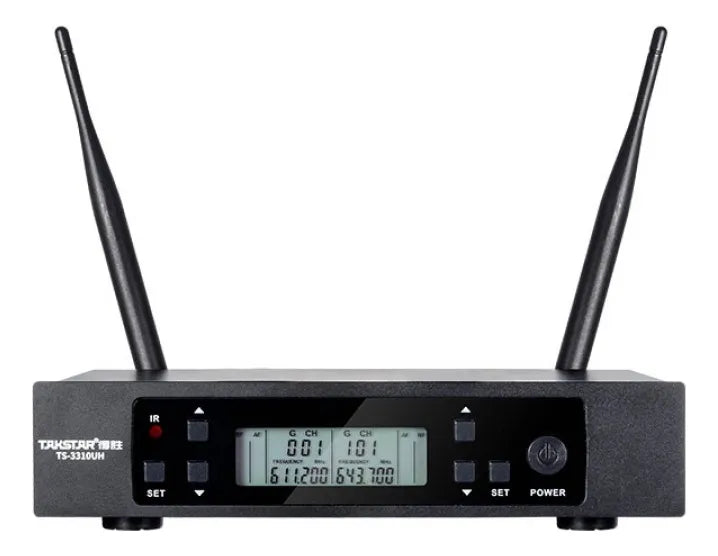 Microfonos Inalambricos Doble Takstar Ts3310 100mt 100ch Uhf Negro