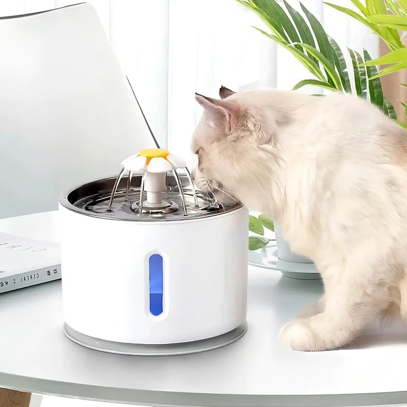 Bebedero Eléctrico Perro Gato Fuente Agua Mascota 2.4 L Color Blanco