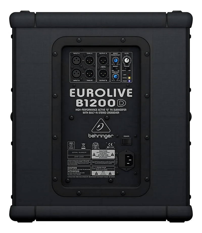 Behringer B1200d-pro Subwoofer Amplificado 12 Pulgadas 500w Color Negro