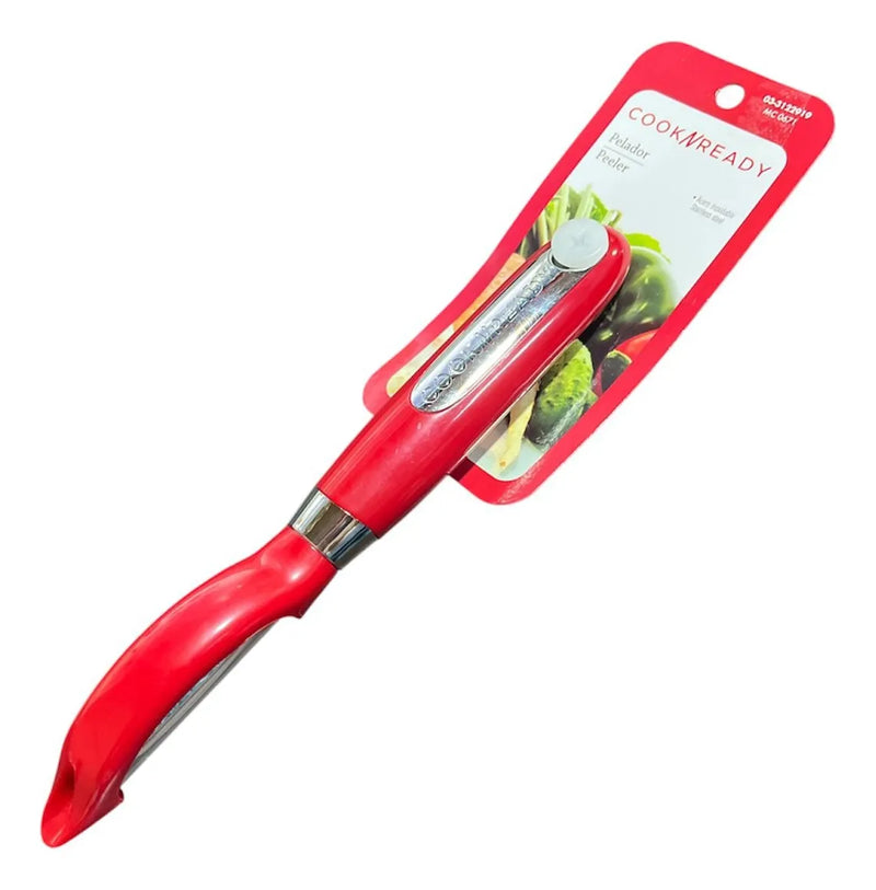 Pelapapas Manual Pelador De Papa Verduras Frutas En Acero Rojo