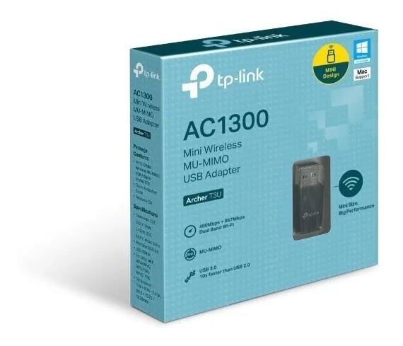 Tp-link, Tarjeta Usb Wifi Banda Dual Ac1300, Archer T3u