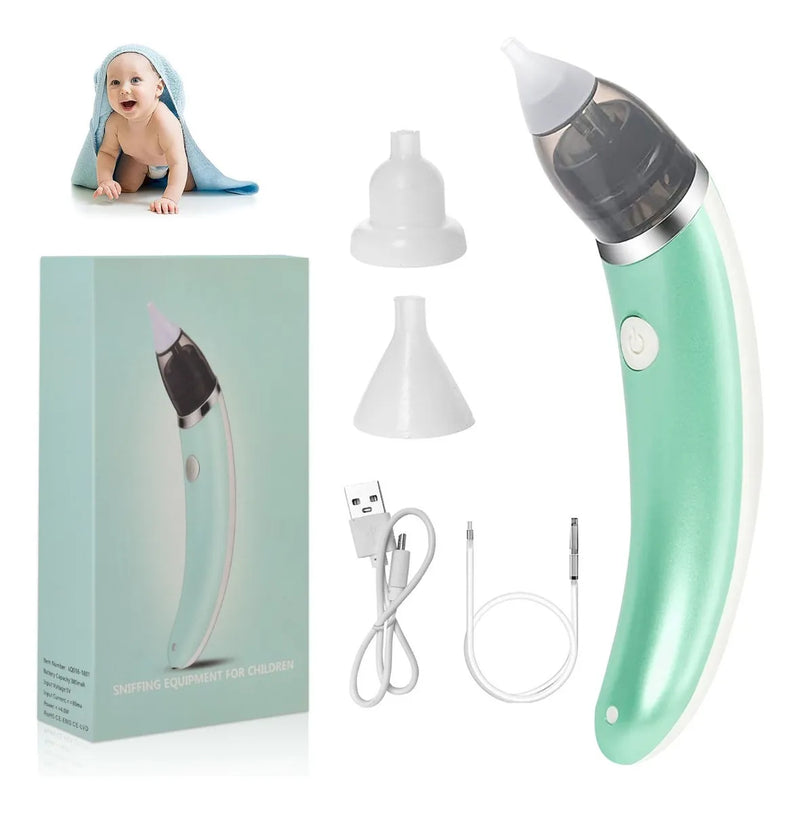 Aspirador Nasal Bebé Recargable Con 5 Niveles Succión Color Verde Claro