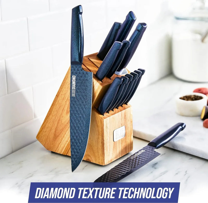 Set Cuchillos Acero Inoxidable Azul Diamond 14 Piezas