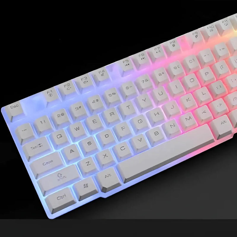 Mouse Y Teclado Gamer Rgb Aoas M-400 Blanco
