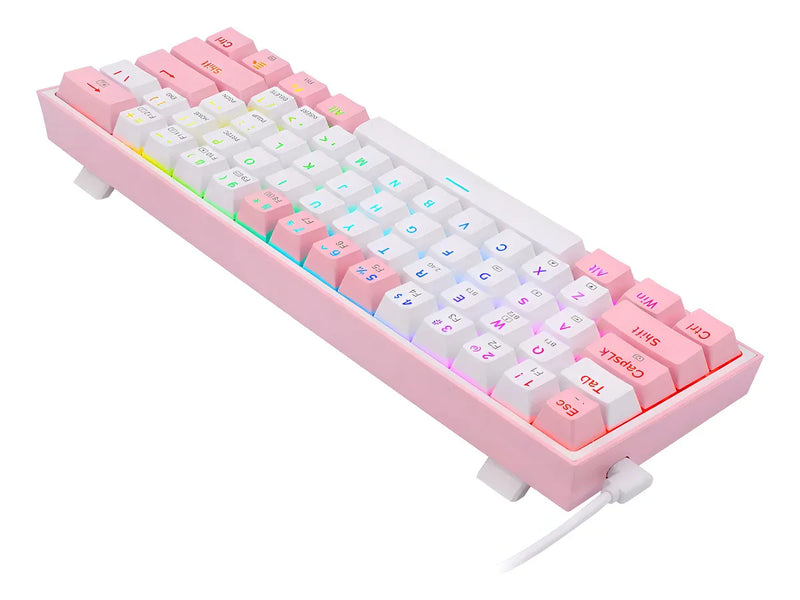 Teclado Redragon Fizz Pro Wireless K616-rgb White/pink Teclado Blanco-rosa Idioma Español