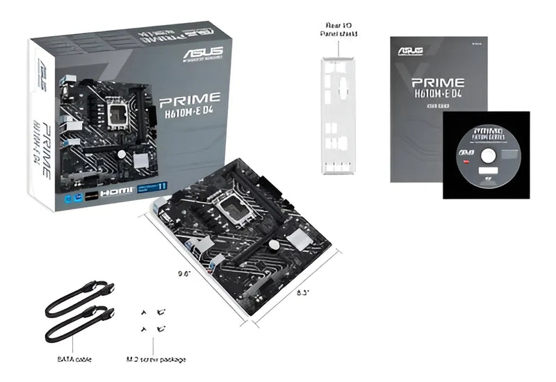 Motherboard Asus Prime H610m-e D4 Intel S1700 Ddr4 Acuario Color Negro