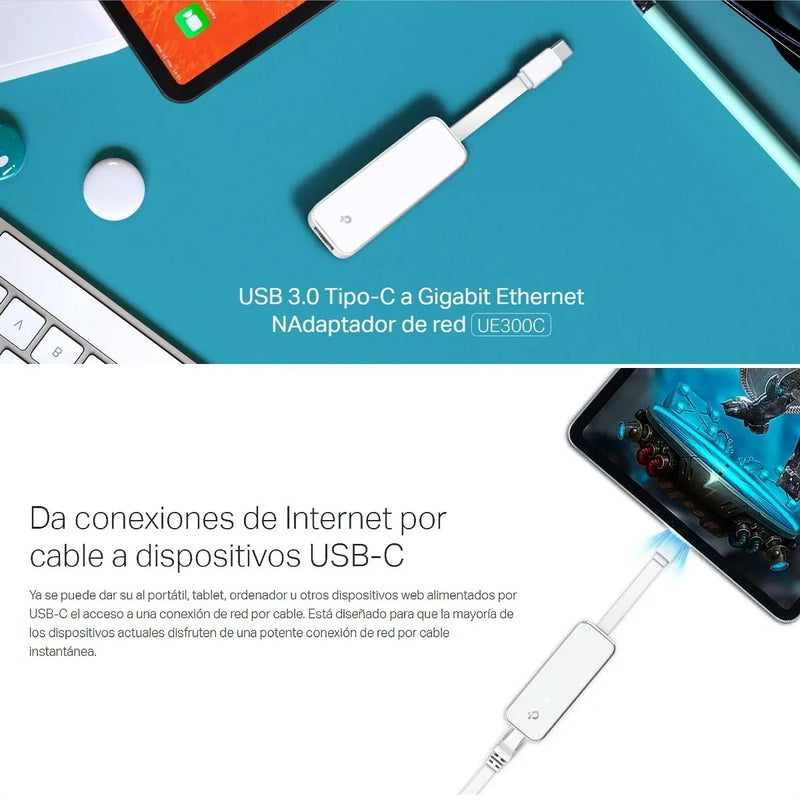Tarjeta De Usb Tipo-c A Rj45 Red Lan Gigabit, Tp-link Ue300c