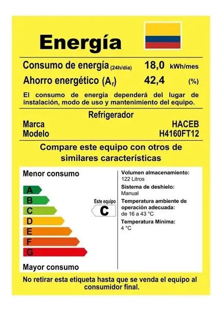 Minibar Haceb 122 Litros Negro