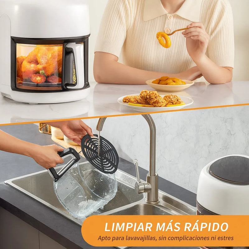 Freidora De Aire Digital 8 Litros Schaffhuasen 1500w Blanca Blanco