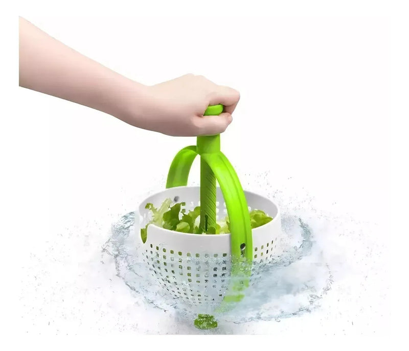 Colador Giratorio Enjuagar Alimentos Frutas Cocina Multiusos Verde