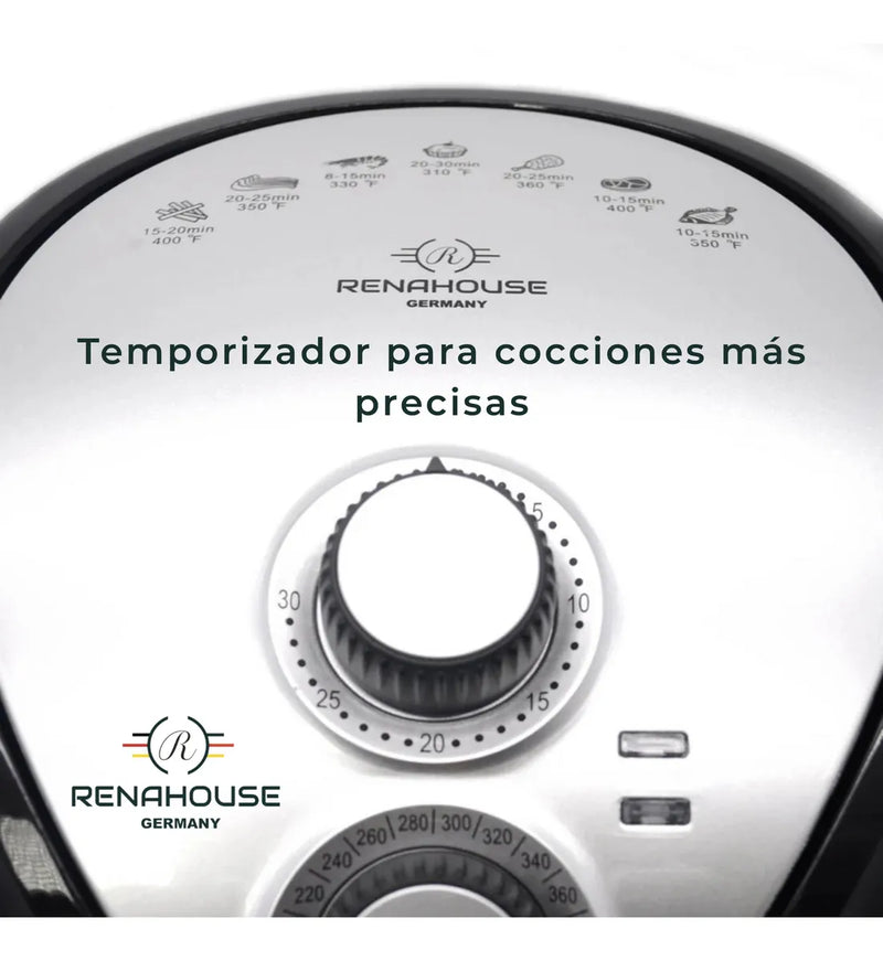 Air Fryer 4.5 L Negro 7 Modos Freidora Aire Hogar Renahouse