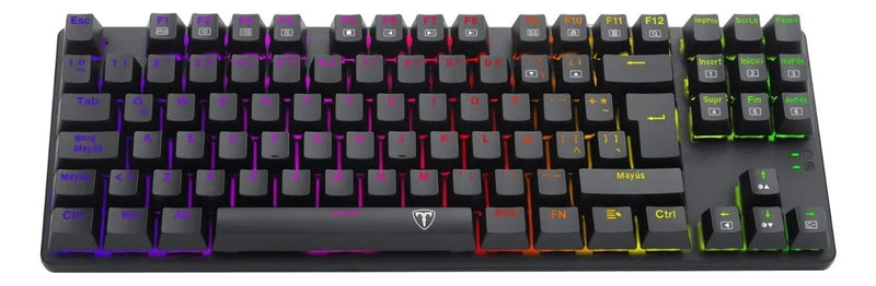 Teclado T-Dagger Bora QWERTY T-Dagger Red español color negro con luz RGB