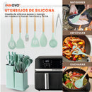 Freidora De Aire Nobelsound Air Fryer Doble Bandeja Con Accesorios Y Moldes 9 Litros