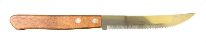 Cuchillo de mesa de acero inoxidable con mango de madera de 20 cm