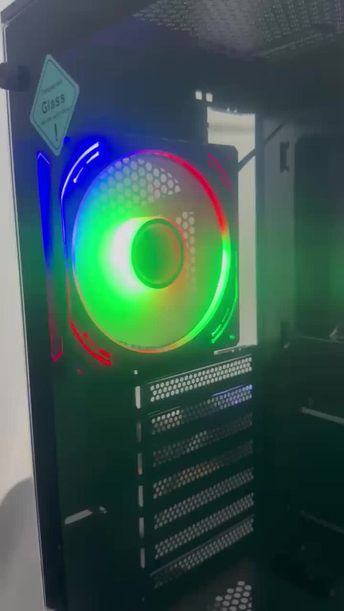Gabinete Chasis Gamer Pc Argb Atx Con Controlador + 4 Cooler Negro
