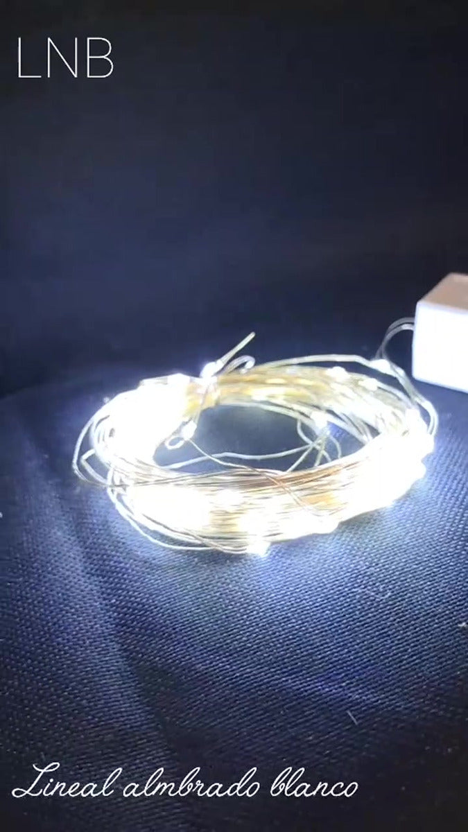 Luces Navideña Alambrada Blanco X 100 Bombillos Micro Led