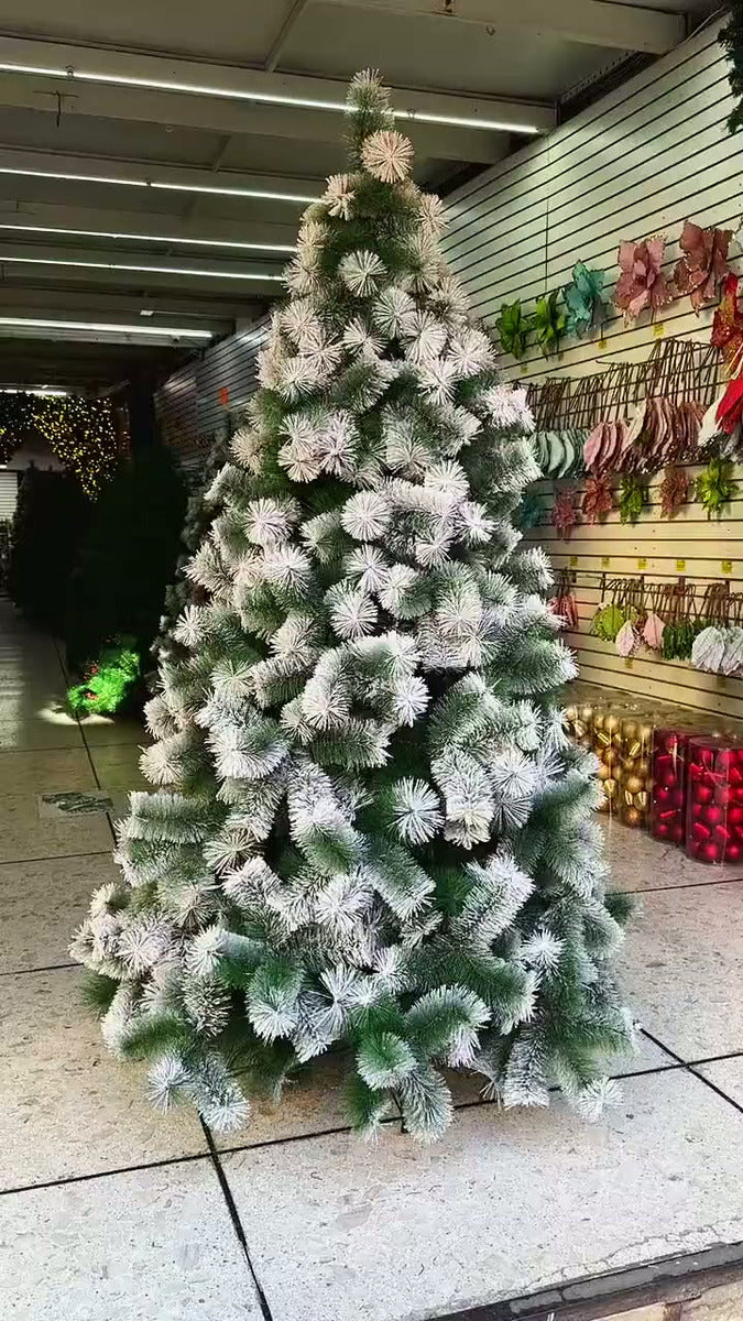 Árbol De Navidad Pino Nevado 2.10 Metros Verde