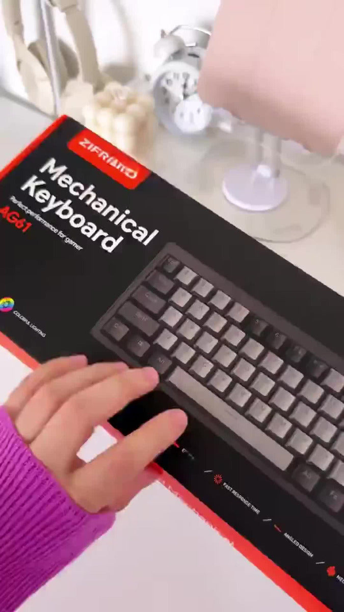 Teclado Gamer Mecánico Zifriend Ag61 Español Black Switches Retroiluminado Rainbow 62 Teclas 60% Compacto Interruptores Intercambiables En Caliente Hot Swap