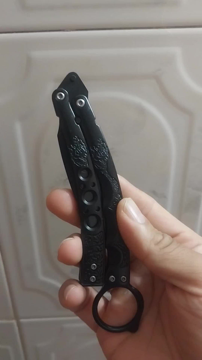 Navaja Cuchillo Mariposa Filipina,defensa Personal Puñal Negro