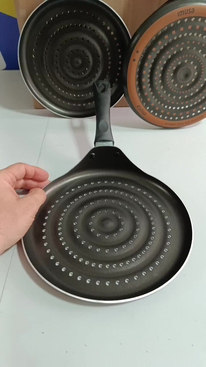Sartén Parrilla Imusa Arepas Antiadherente Smart Negro