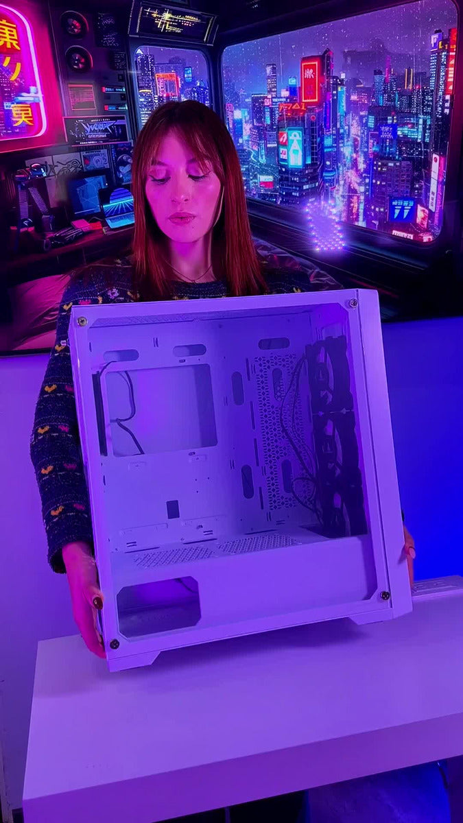 Chasis Caja Gamer Iceberg Titan M16 Blanca X4 Argb Fans Color Blanco