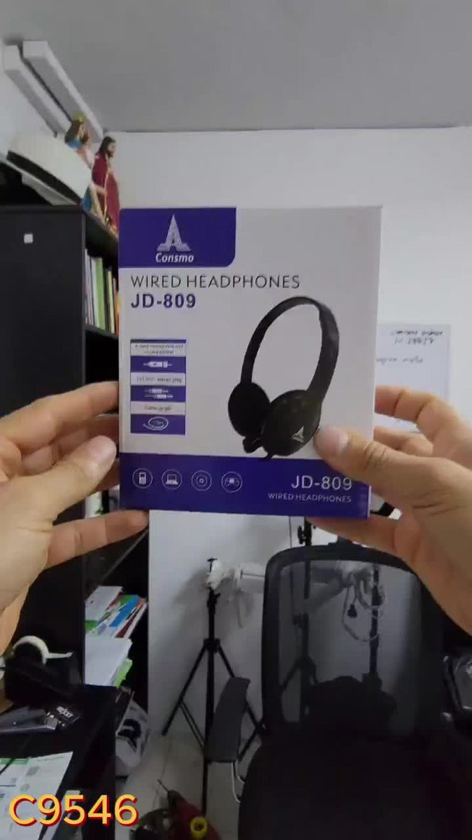Audífonos / Diadema / Auricular Con Micrófono 1 Plug Jd-809 Negro