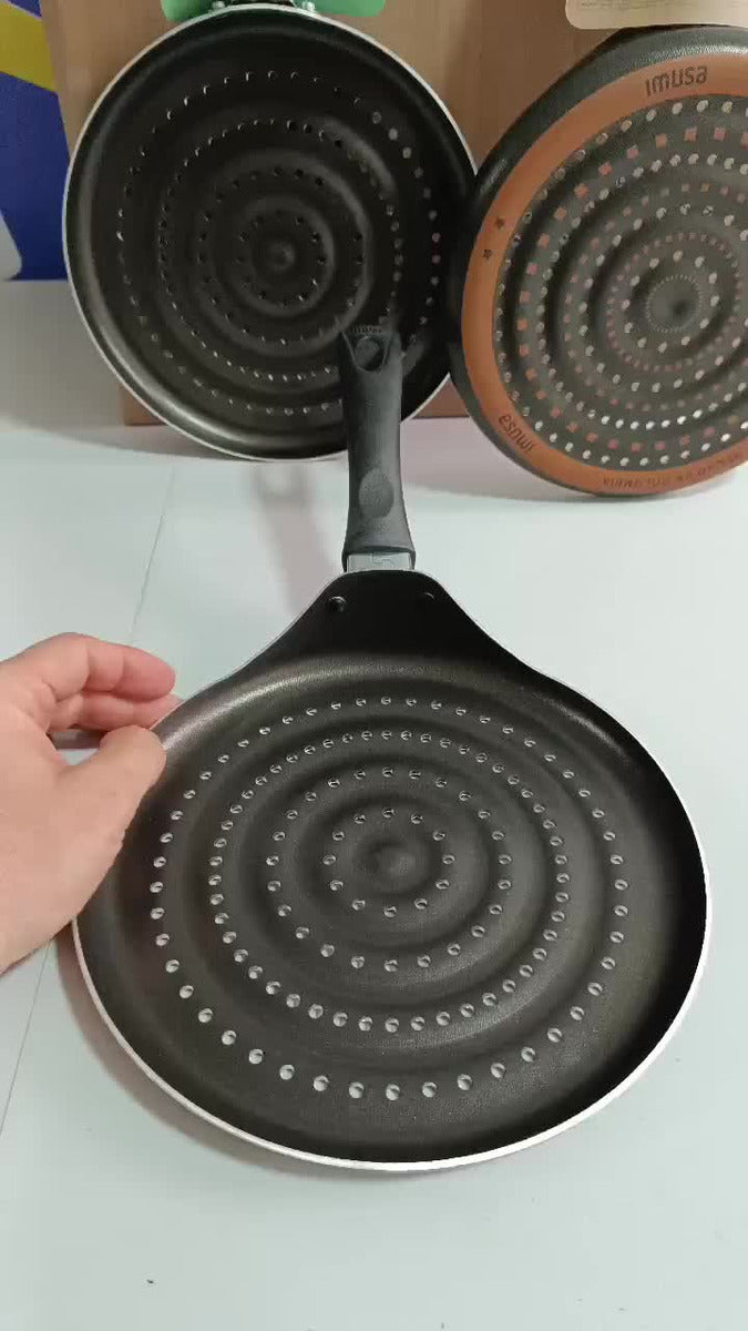 Sartén Parrilla Imusa Arepas Antiadherente Smart *2 Unidades Negro