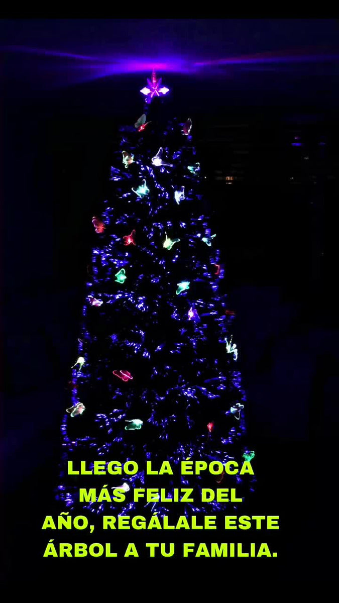 Arbol De Fibra Óptica Y Led 1.80, 1 Año De Garantía + Regalo