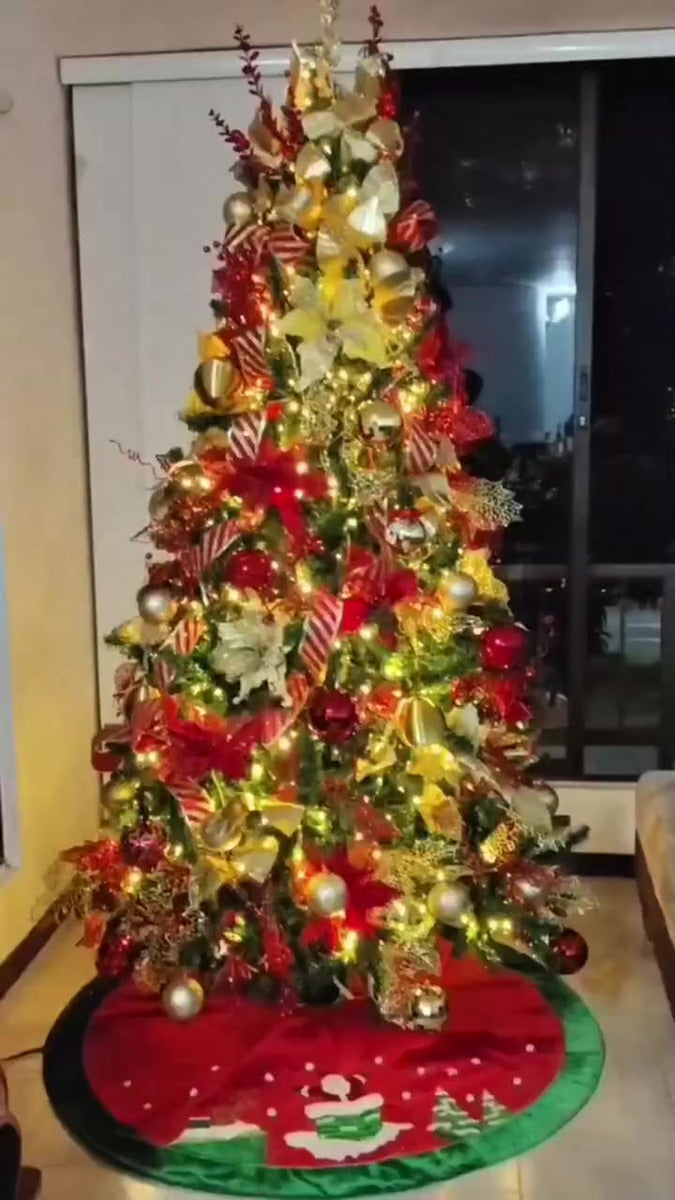 Árbol Andino 2.00m Navideño Para Decoración Muñecos Luces Verde
