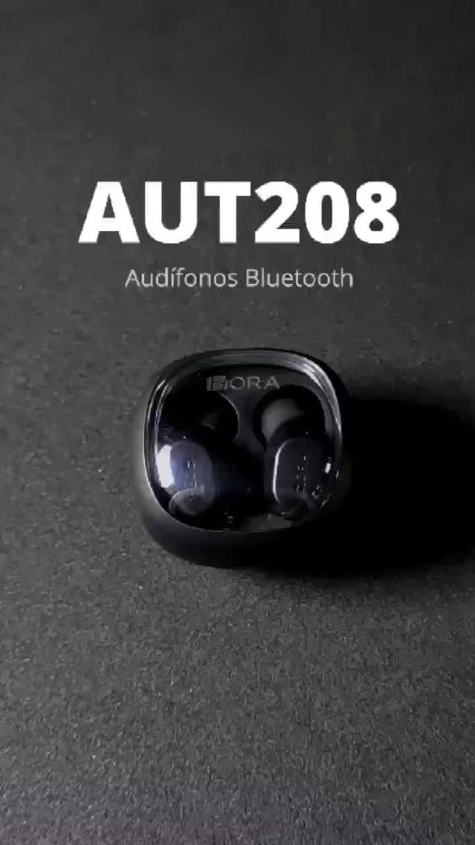 Audifonos Bluetooth Inalambricos 1Hora In-Ear Manos Libre Buds AUT208N Bluetooth 5.3 Para Celulares Color Negro