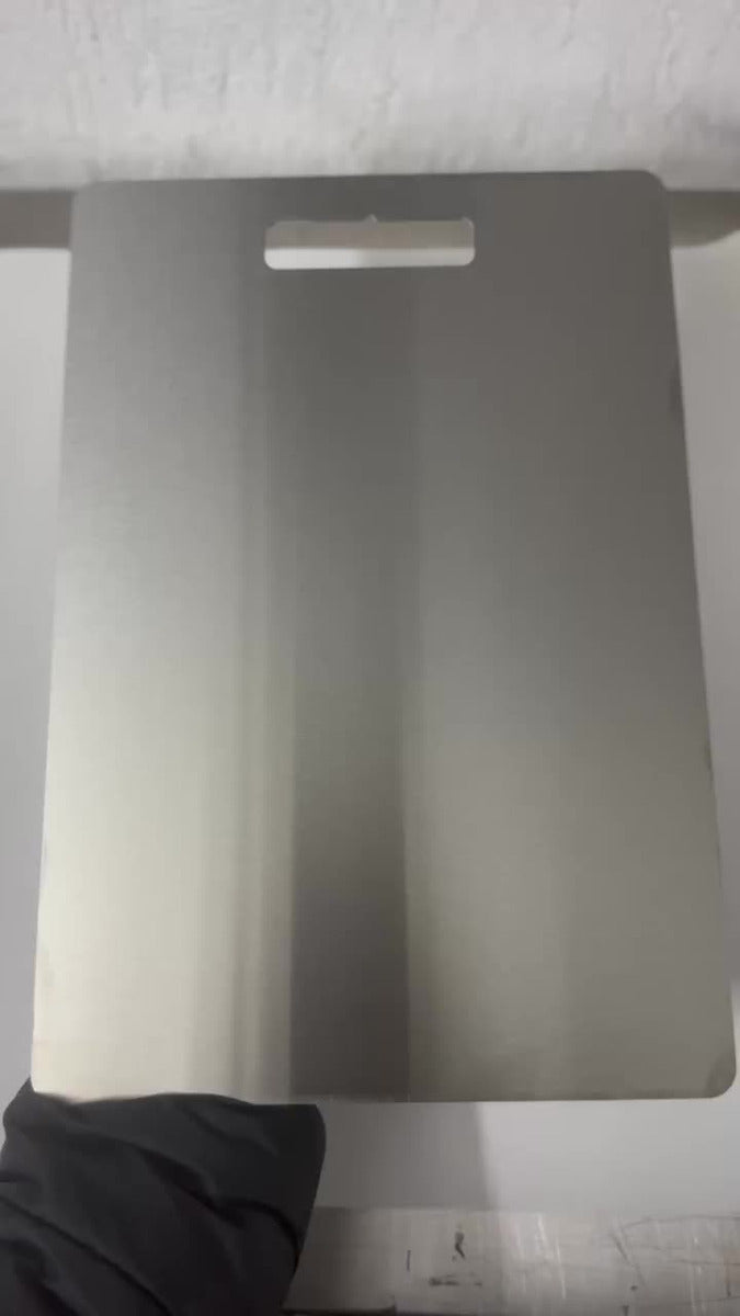 Tabla De Cortar Alimentos En Acero Inoxidable 23 Cm X 34cm Lisa Gris
