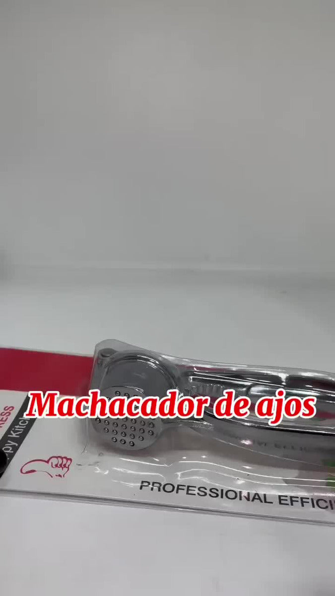 Exprimidor Acero Inoxidable Ajos Prensa Trituradora Plateado