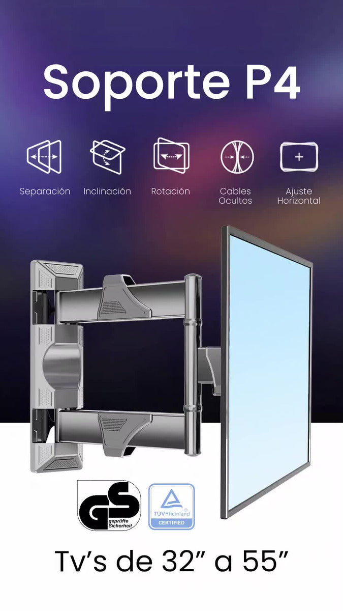 Soporte Para Tv Brazo North Bayou Nb P4 32 A 55 Original Negro