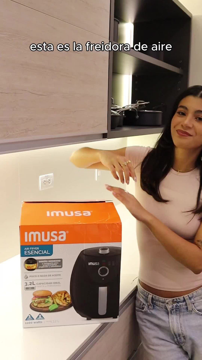 Freidora De Aire Imusa Air Fryer Esencial 3,2 Litros Negro