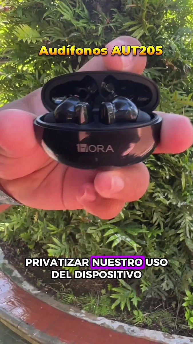 Audífonos in-ear inalámbricos 1Hora AUT205 Negro Auriculares Inalambricos Bluetooth 5.3 con Microfono