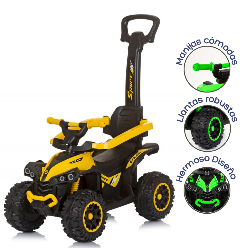 CUATRIMOTO MONTABLE CON GUÍA !AVENTURA SOBRE RUEDAS! J-BC8562P MUNBE AMARILLO