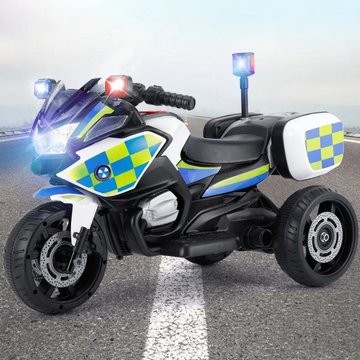 MOTO ELECTRICA INFANTIL ESTILO POLICIA - ¡SEGURIDAD Y DIVERSIÓN EN CADA PASEO Y-MB7100 MUNBE AZUL
