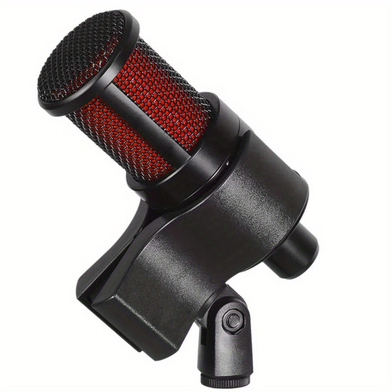 Abrazadera de Micró!fono Versátil con Adaptador - Soporte Manual Resistente y Flexible para Micrófonos de 3-6cm, Instalación Fácil, Negro