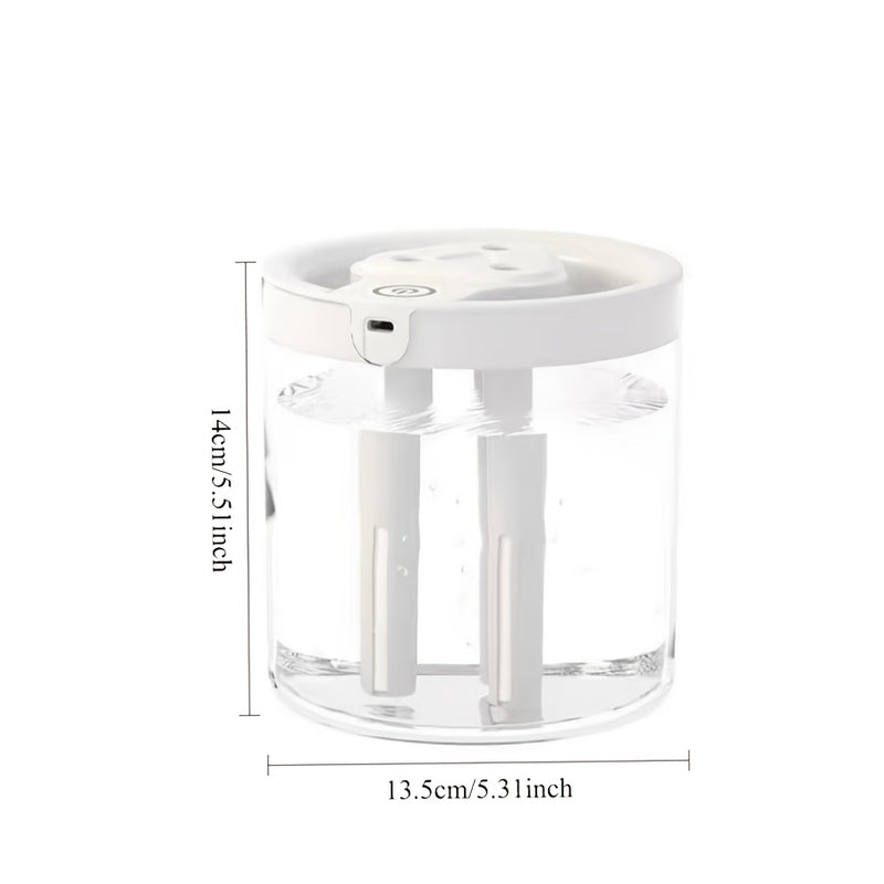 Humidificador de Nebulización con Gran Capacidad Alimentado por USB, 3 Modos de Nebulización, Sensor de Humedad en Tiempo Real, Diseño Elegante en Blanco, Verde y Rosa - Adecuado para Dormitorio y Oficina, Difusor de Aromaterapia Fresco, Regalo Perfecto