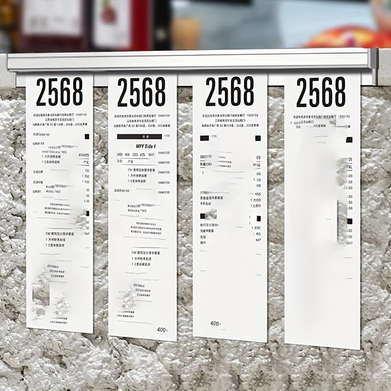 Sujetador de recibos de pared de aleación de aluminio - Organizador multiranura para cocina de restaurante, porta tickets de metal duradero con diseño ahorrador de espacio, fácil instalación para servicio de alimentos y uso comercial, acabado metálico el