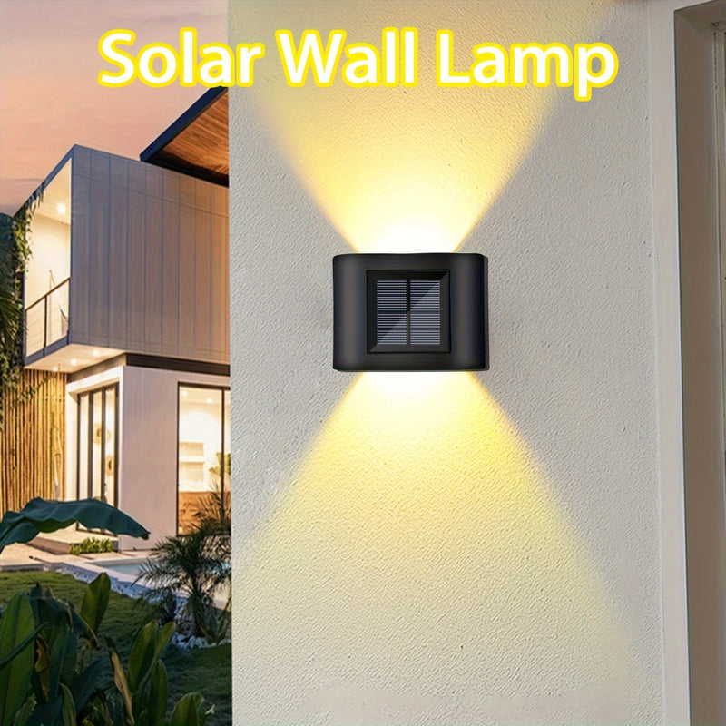 4 unidades de luces de valla de 6 LED alimentadas por energía solar para jardín, disponibles en blanco cálido o blanco frío, perfectas para patios al aire libre, céspedes de jardín, vallas de patio, entradas de vehículos y decoraciones de fiestas.