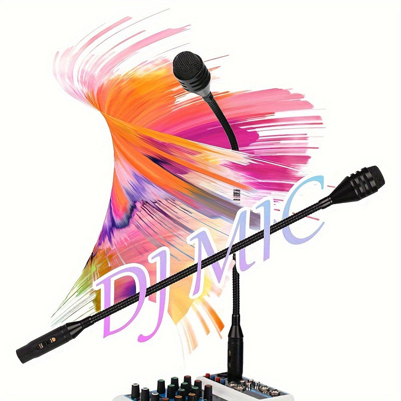 1 micrófono profesional XLR para DJ LMBGM con cuello flexible e interruptor, aleación de aluminio, dinámico para presentaciones en vivo, sin batería, voltaje de operación ≤36V, regalo ideal para Navidad