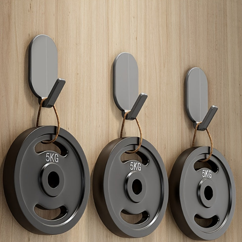 5 ganchos adhesivos resistentes, sin necesidad de taladrar, soporte fuerte para toallas, ropa y accesorios, montaje en pared sin daños, material ABS duradero, ideal para baños y tocadores, organizadores de baño | Accesorio moderno para el hogar | Ganchos