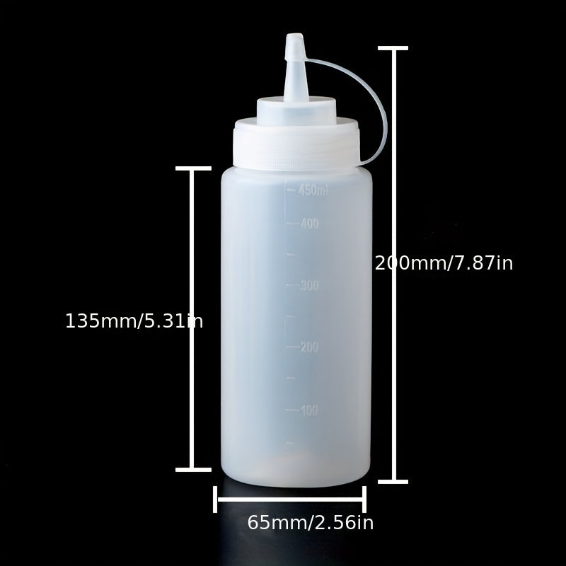 Juego de Botellas de Salsa para Ensalada de Tomate con Boquilla de Plástico Transparente y Pote de Aceite Comercial para Salsa de Condimento