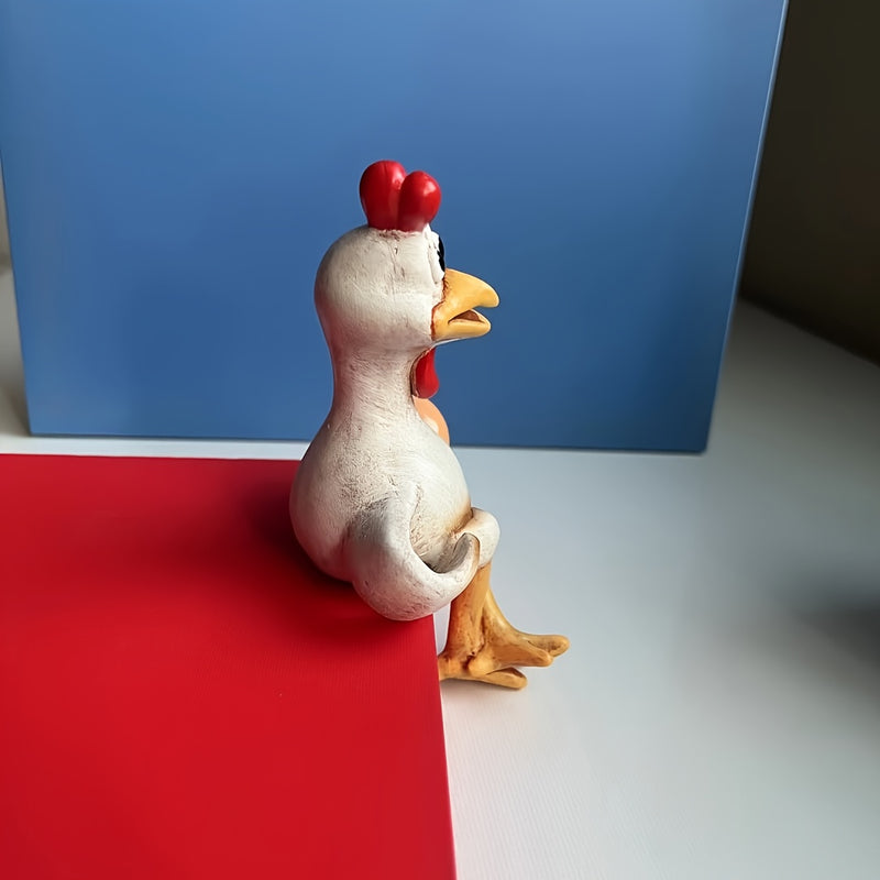 Figura de Pollo Encantadora - Resina ABS No Tóxica, Perfecta para Decoración de Hogar y Exterior, Ideal para Sala de Estar, Chimenea, Área de TV